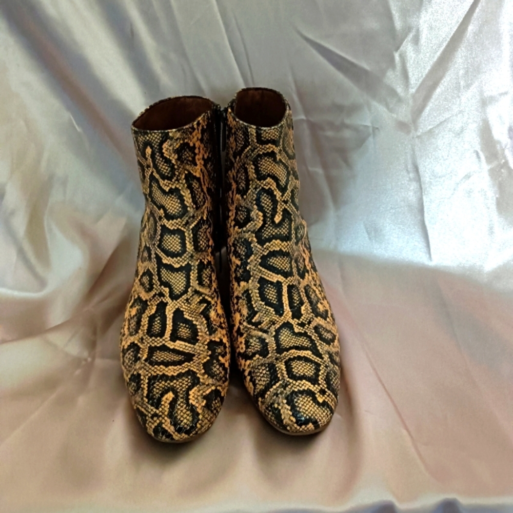 Snake skin low boot